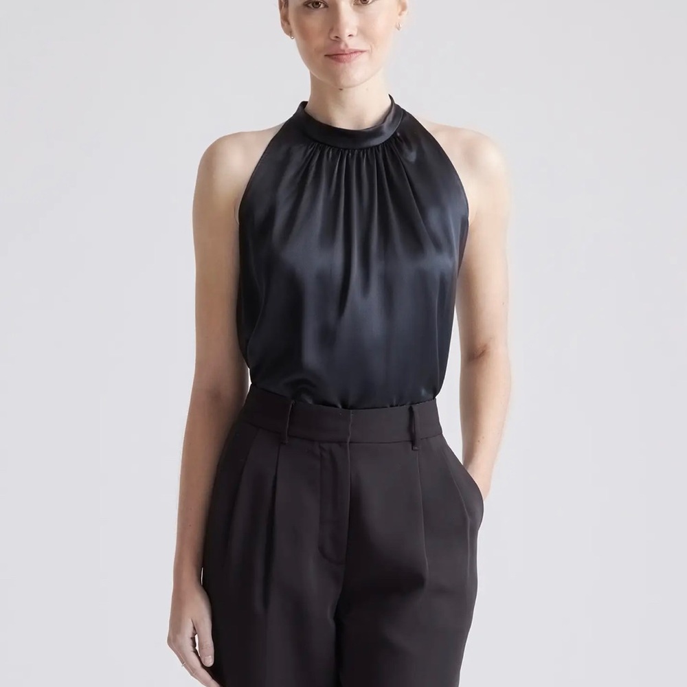 Quince 100% Washable Silk Halter Top